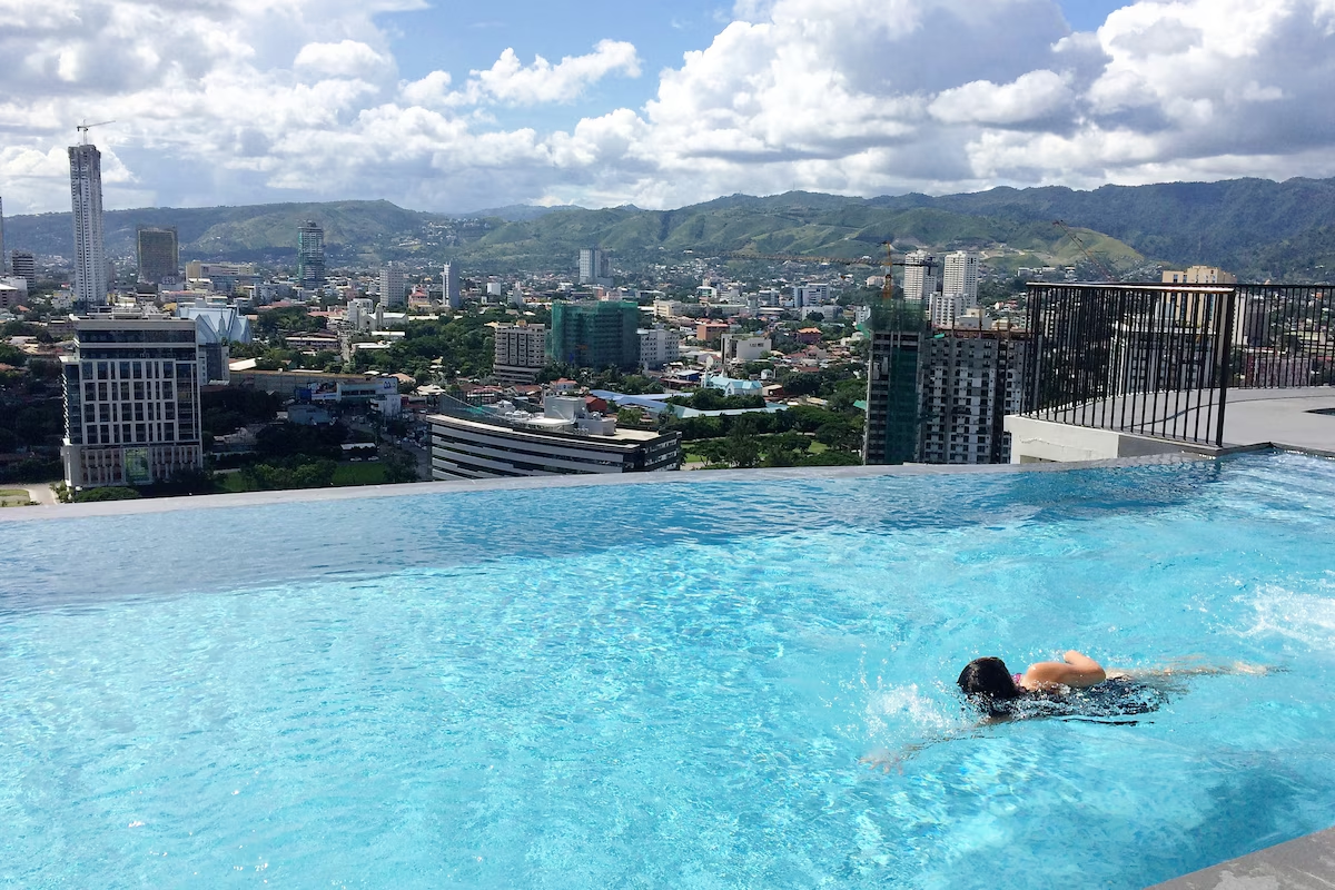 Rooftop infinity pool — an open-air setting above Cebu