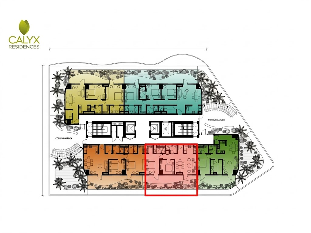 Supplied ninth-floor layout — Unit 9D position highlighted