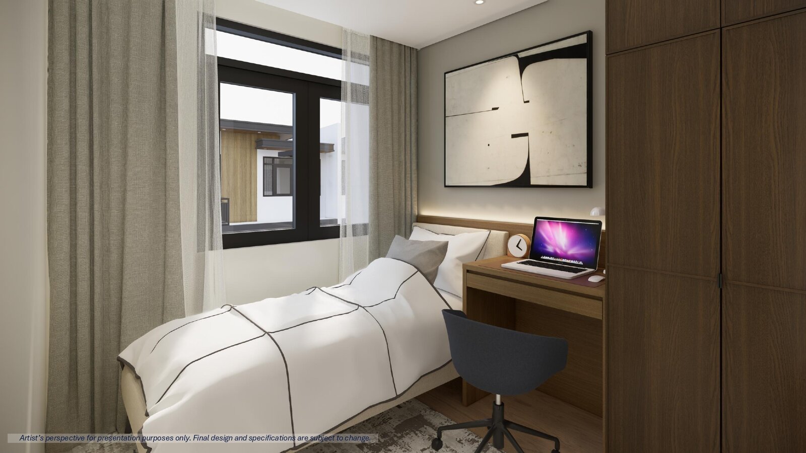Bedroom perspective, Sidlaya Residences townhouse